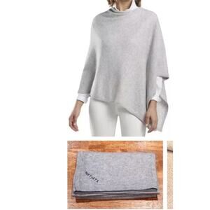 Peter Millar X Netjets Light Gray 100% Pure Cashmere Poncho Pullover One Size OS